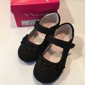 NINA Catalina black microsuede Mary Jane.